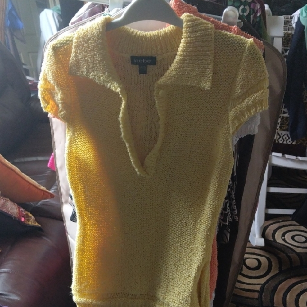 Yellow Knit Polo Shirt